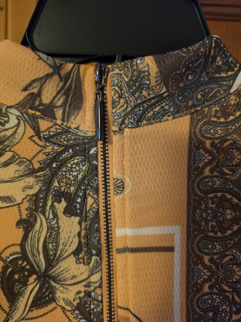 AKIRA Mustard Yellow & Brown Paisley High-Low Dress Size M - Picture 12 of 16